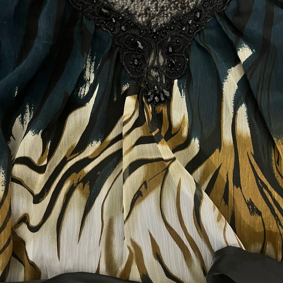 Animal print chiffon corset top - Picture 2 of 5